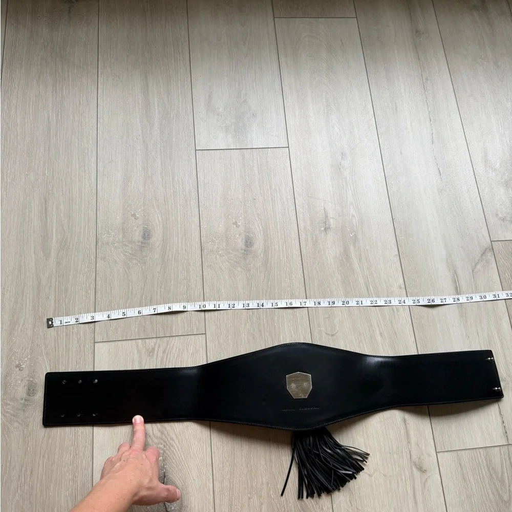Saint Laurent Authentic Black Leather Waist Belt with Tassel. Size S - Picture 6 of 7